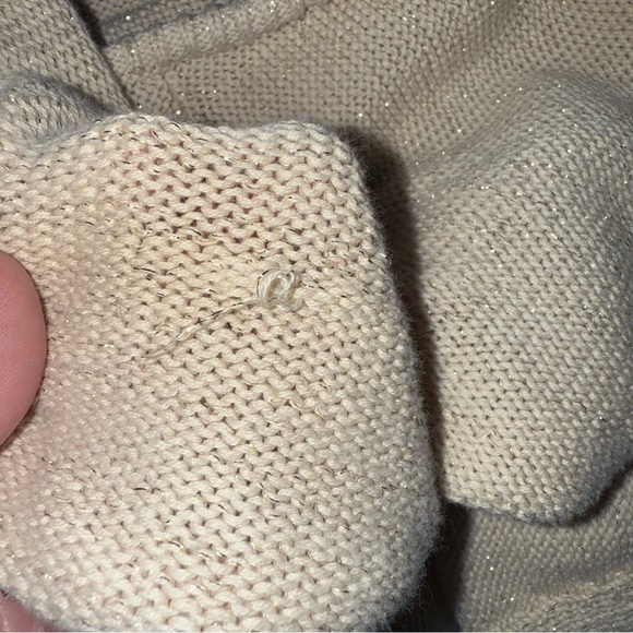 Lily Pulitzer Tatum Long Fringe Hem Cardigan Size Small Gold Metallic - Picture 2 of 14